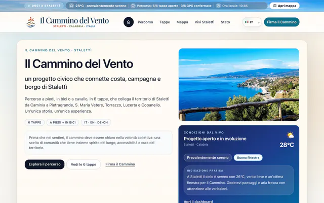 Il Cammino del Vento public Smart Website experience