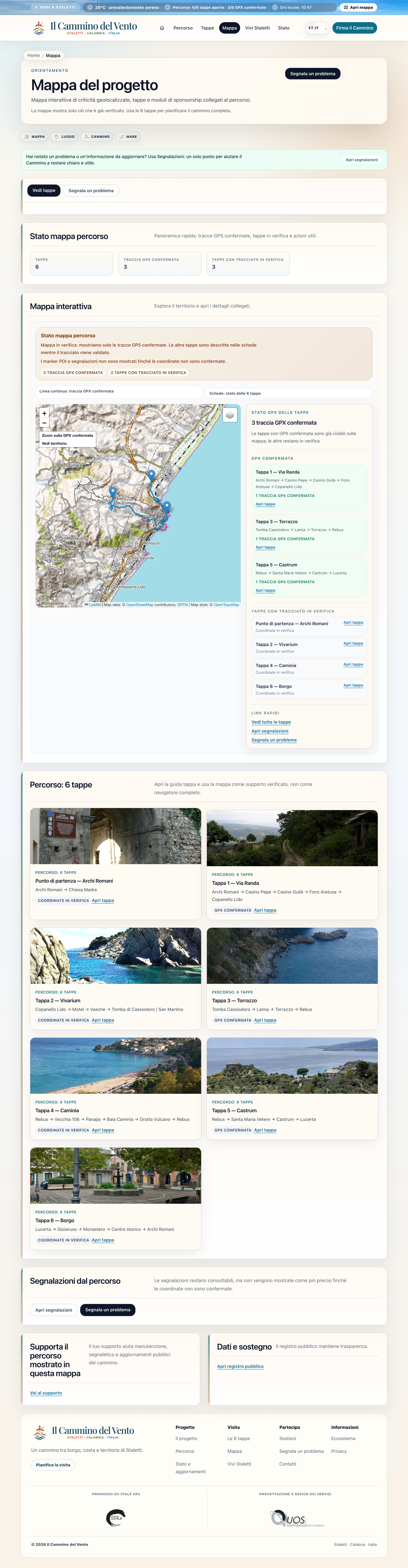 Current Il Cammino del Vento project and public context view
